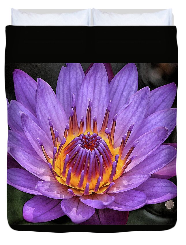 Water Lily Duvet Cover featuring the digital art Water Lily by Sandeep Gangadharan