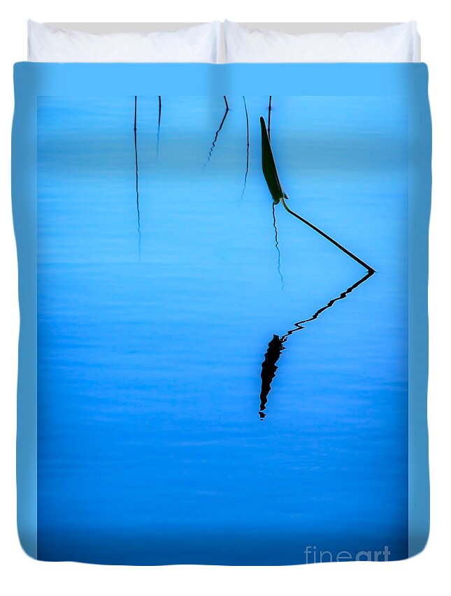 Minimalism Duvet Cover featuring the photograph Water Plants - Minimalist by James Aiken