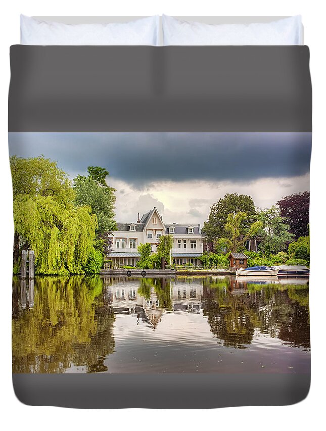 Netherlands Duvet Cover featuring the photograph Water Reflections by Nadia Sanowar