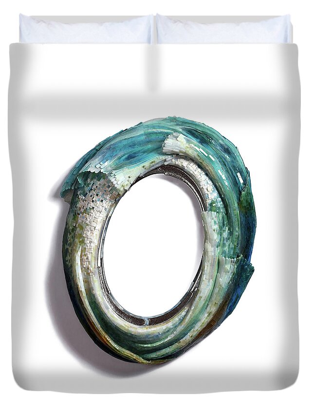 Mosaic Duvet Cover featuring the glass art Water Ring I by Mia Tavonatti