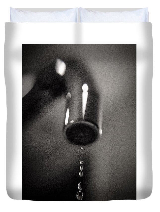 Water Duvet Cover featuring the photograph Water runs dry by Mike Dunn