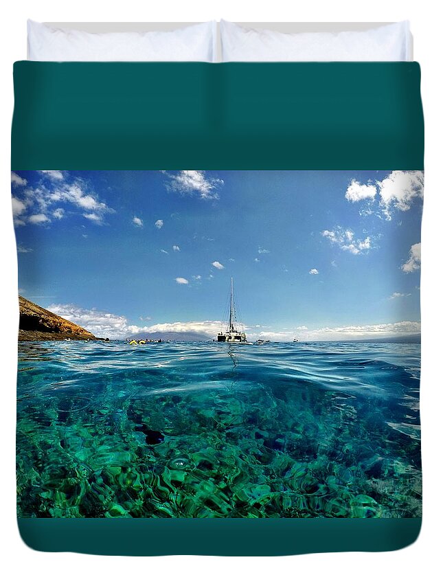 Maui Duvet Cover featuring the photograph Water Shot by Michael Albright