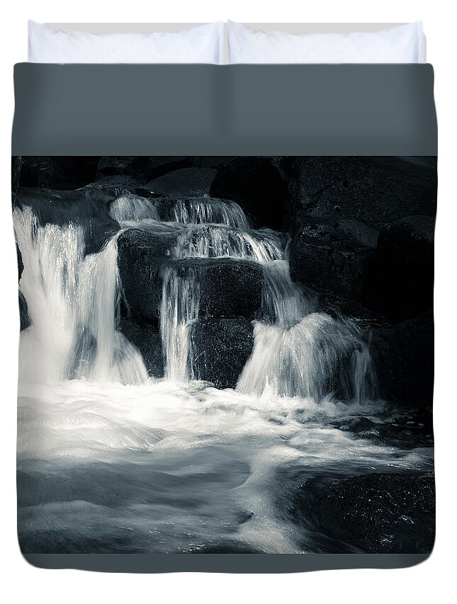 Nature Duvet Cover featuring the photograph Water Stair by Andreas Levi