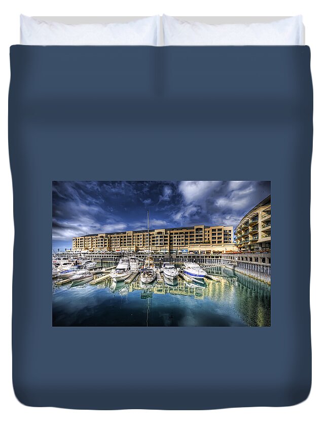 Marina Duvet Cover featuring the photograph Water World by Wayne Sherriff
