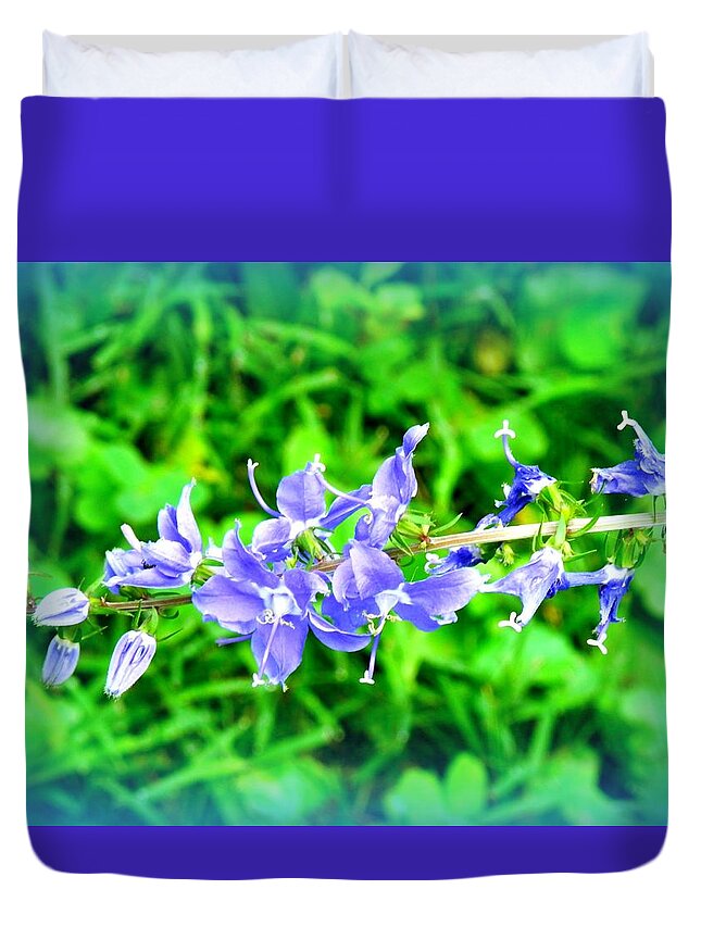 Blue Duvet Cover featuring the photograph Watercolor Blooms by Deborah Kunesh