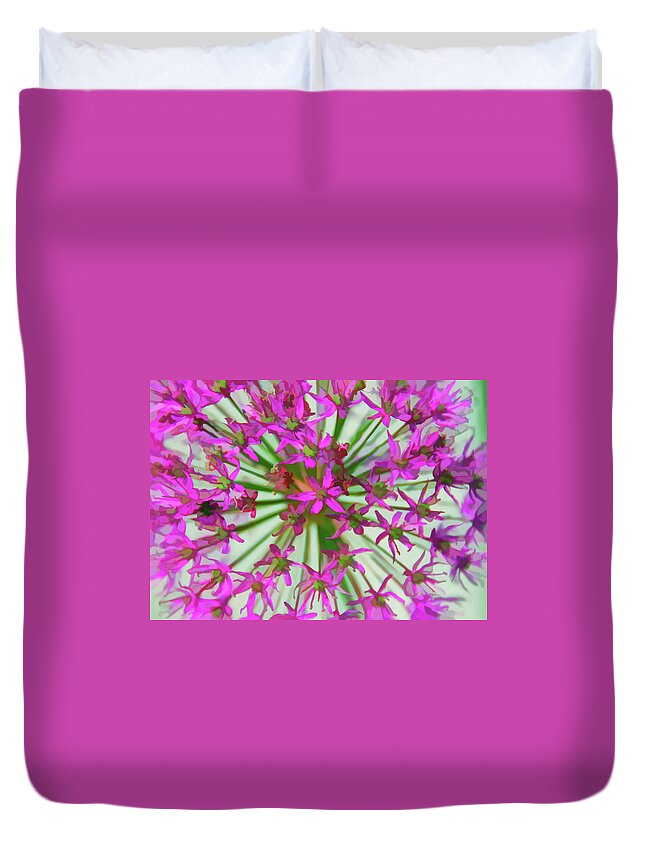 Flower Duvet Cover featuring the photograph Watercolor Purple Starlight by Aimee L Maher ALM GALLERY