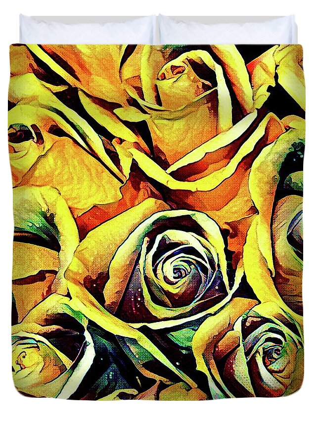 Roses Duvet Cover featuring the painting Watercolor Roses by Russ Harris