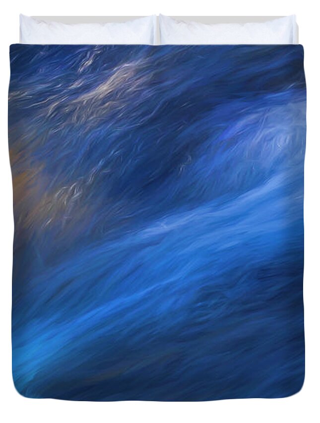 Waterfall Detail Duvet Cover featuring the photograph Waterfall Detail by Clare VanderVeen