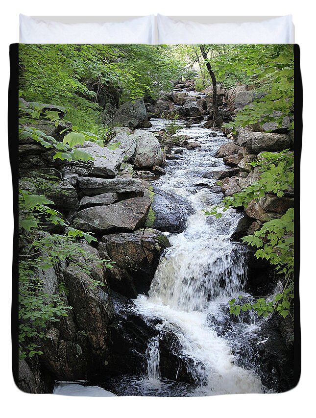 Pillsbury Duvet Cover featuring the photograph Waterfall Pillsbury State Park by Samantha Delory
