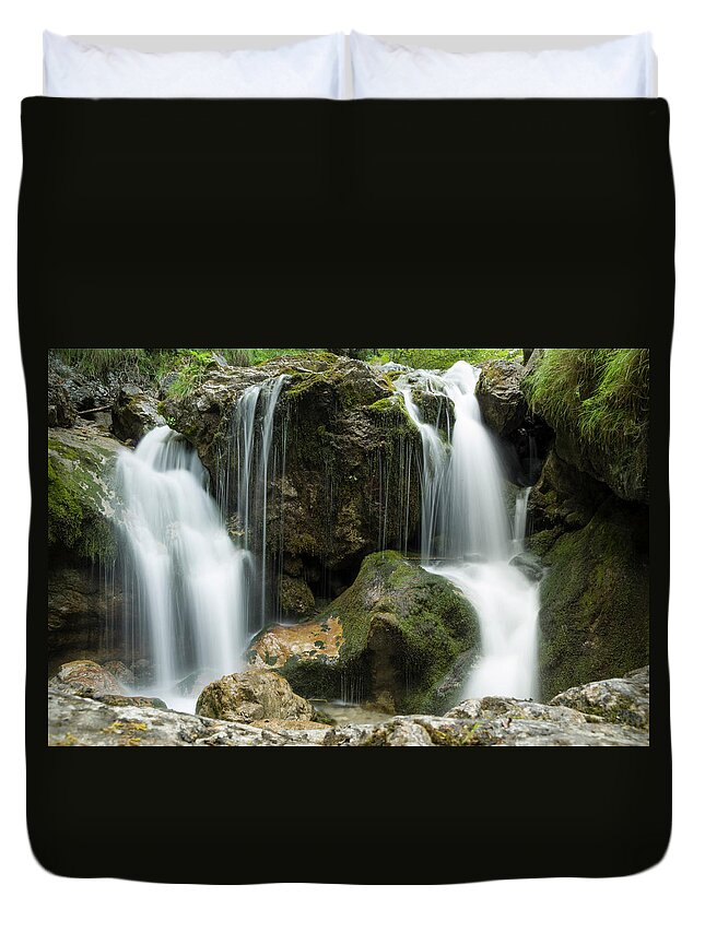 Wallpaper Duvet Cover featuring the photograph Waterfalls, Clear water by Nicola Aristolao