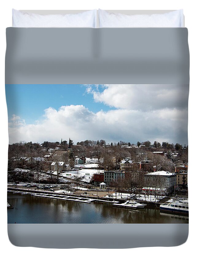 City Duvet Cover featuring the photograph Waterfront After the Storm by Jeff Severson