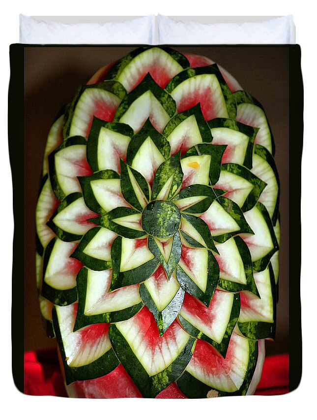Watermelon Duvet Cover featuring the photograph Watermelon Art by Teresa Zieba