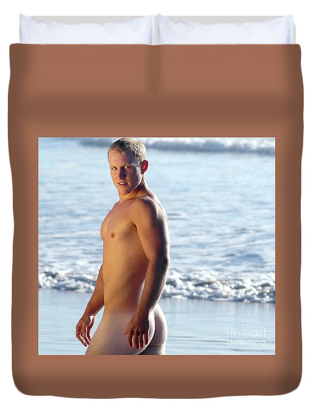Nude Duvet Cover featuring the photograph Water's Edge by Gunther Allen