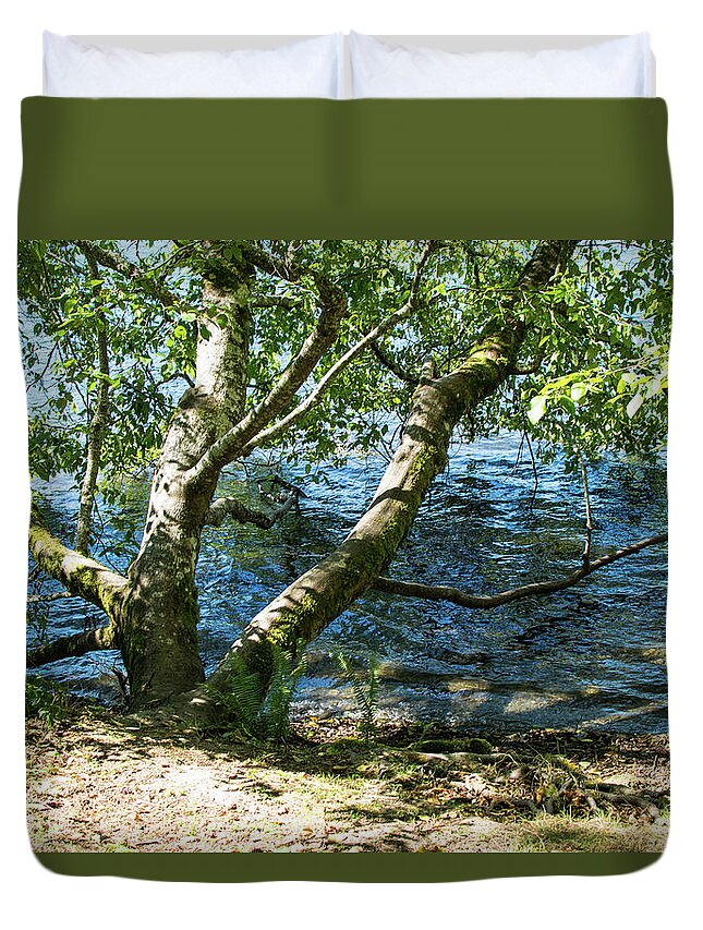 Water's Edge Duvet Cover featuring the photograph Water's Edge by Tom Cochran