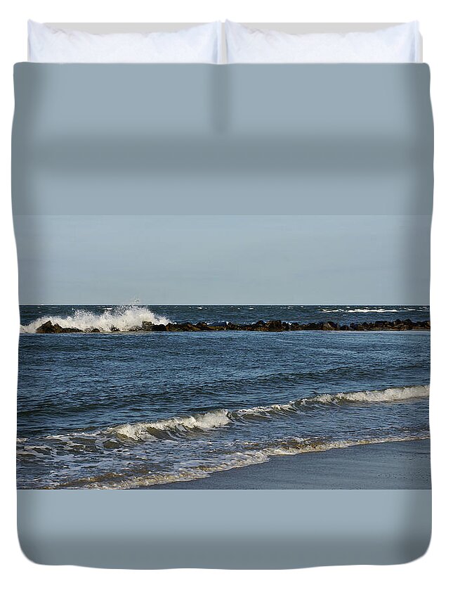 Beach Duvet Cover featuring the photograph Waves by Sandy Keeton