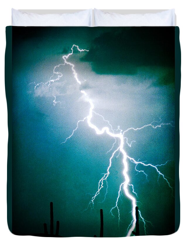 Lightning Duvet Cover featuring the photograph Way to close for Comfort by James BO Insogna