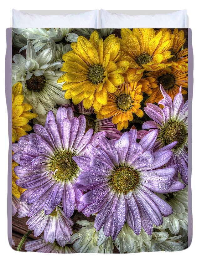 Daisies Duvet Cover featuring the photograph We Need To Be Together by Mike Eingle