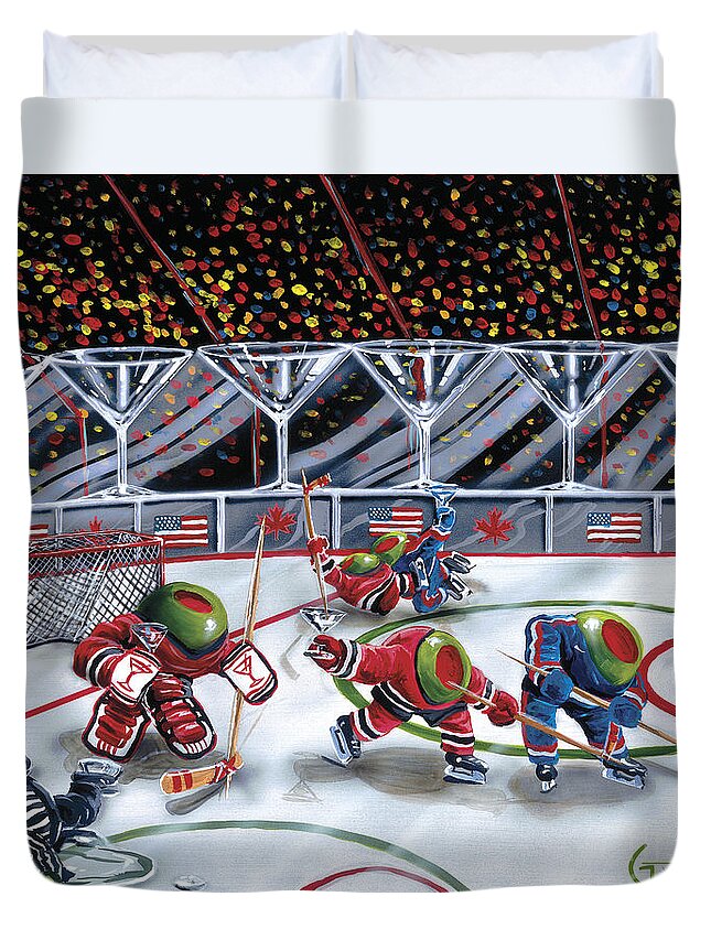 We Olive Hockey Duvet Cover For Sale By Michael Godard