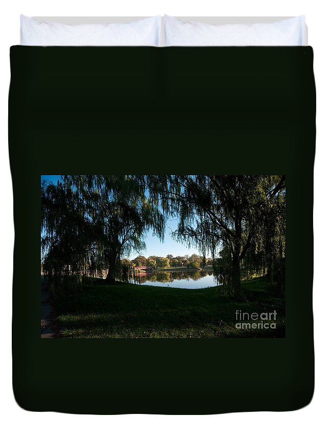 Weeping Duvet Cover featuring the photograph Weeping Willows by Steven Dunn