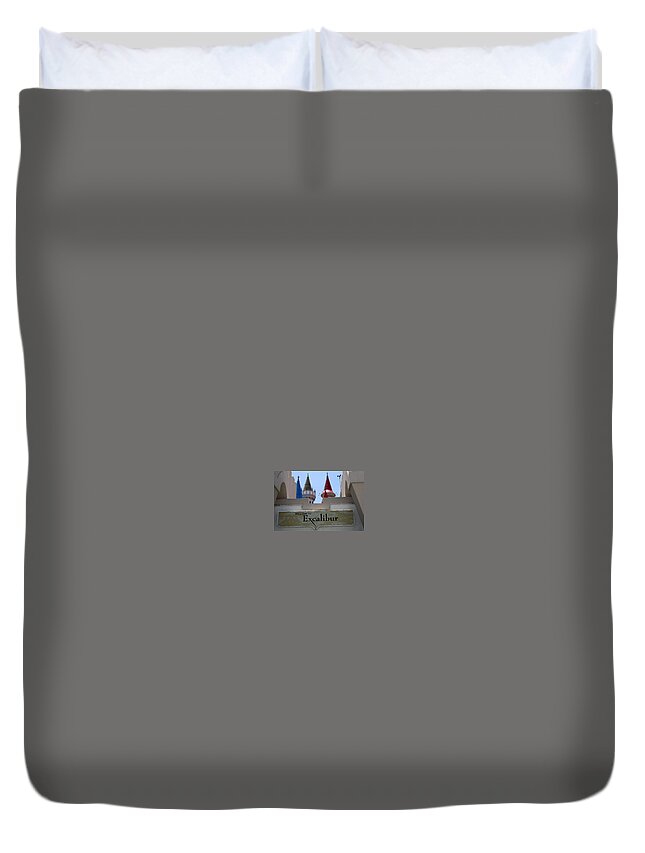Las Vegas Duvet Cover featuring the photograph Welcome To Excalibur by David Nicholls