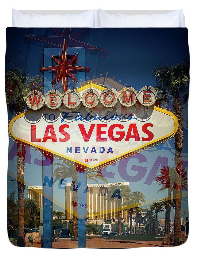 Las Duvet Cover featuring the photograph Welcome To Vegas XIII by Ricky Barnard