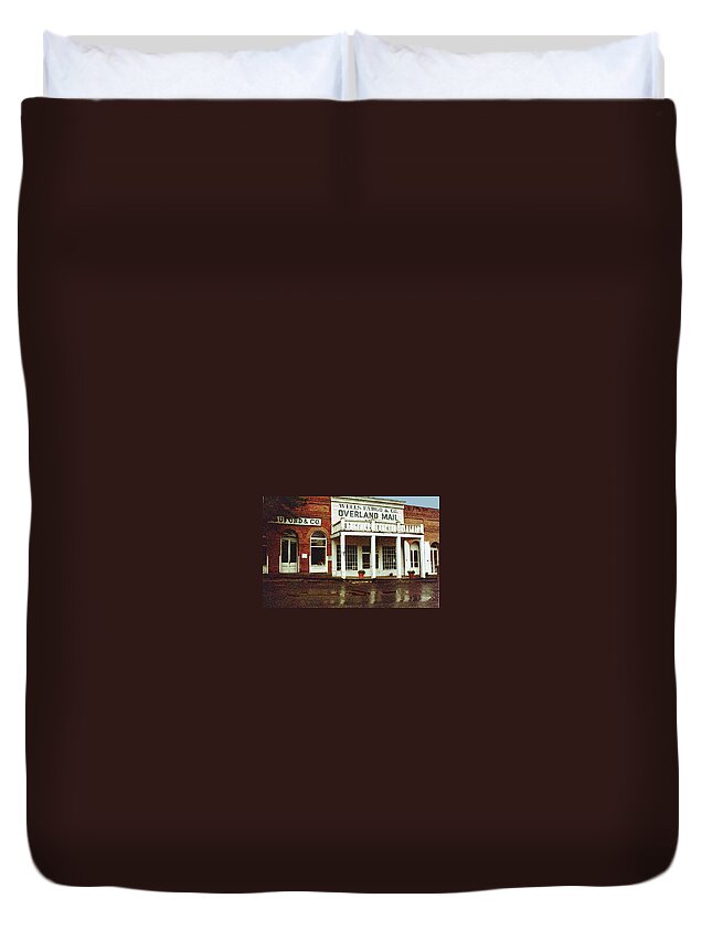 Ghost Town Duvet Cover featuring the digital art Wells Fargo Ghost Station by Gary Baird