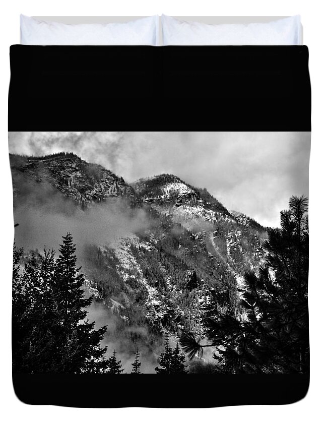 National Duvet Cover featuring the photograph Wenatchee National Forest Black and White 2 by Pelo Blanco Photo