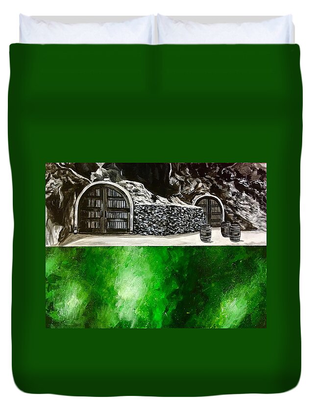 Wine Duvet Cover featuring the painting Wente Harmony by Joel Tesch
