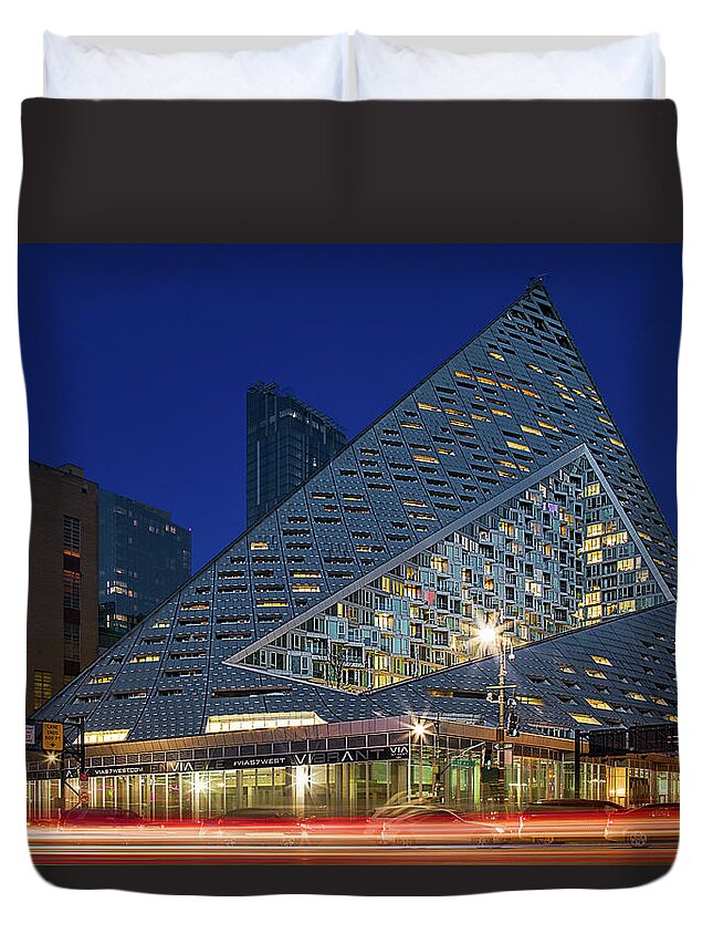 West 57 St Duvet Cover featuring the photograph West 57 St NYC by Susan Candelario