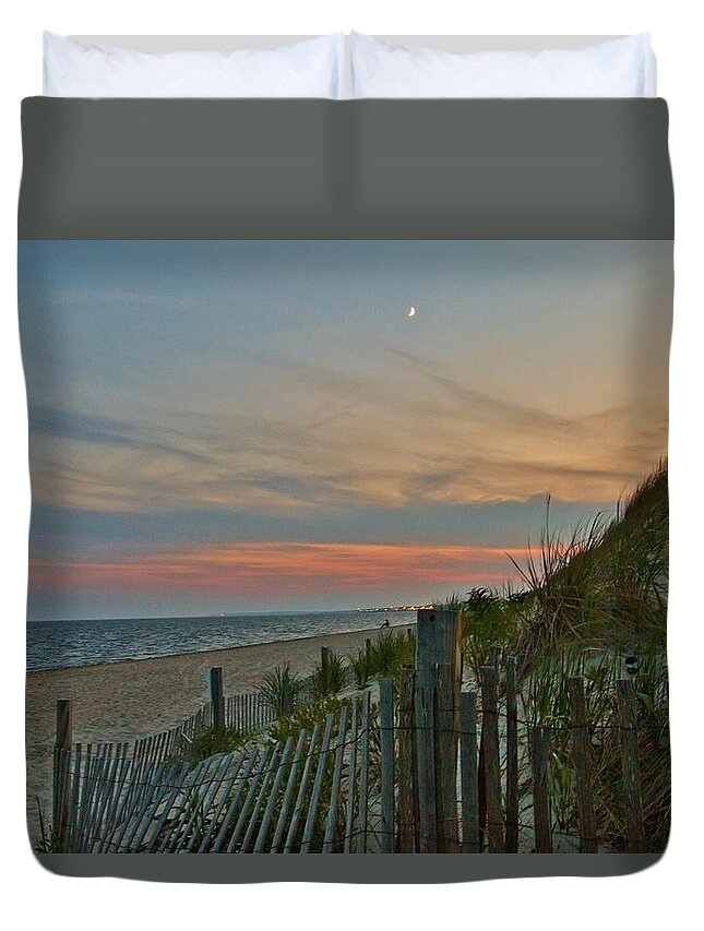 West Dennis Beach Duvet Cover featuring the photograph West Dennis Sunset by Marisa Geraghty Photography