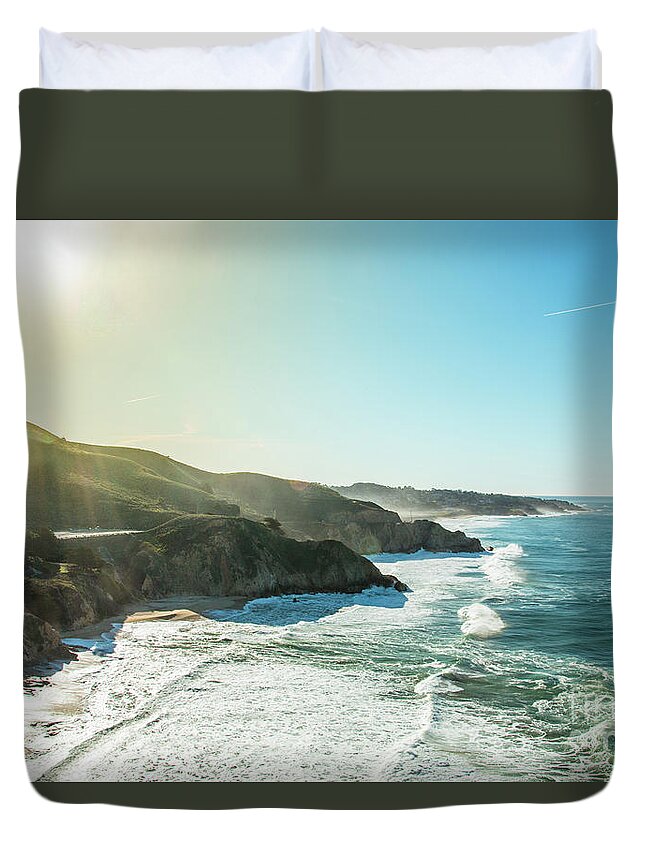 Cliff Duvet Cover featuring the photograph Westcoast highway number 1 sunny coast by Amanda Mohler