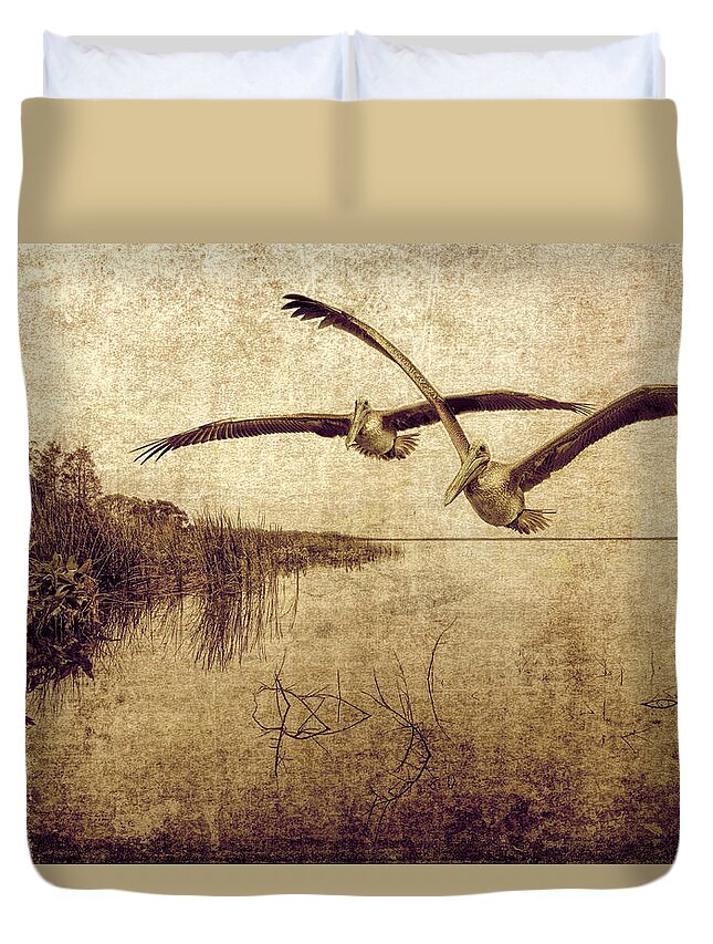 Lake Duvet Cover featuring the photograph Wetlands by Pete Rems