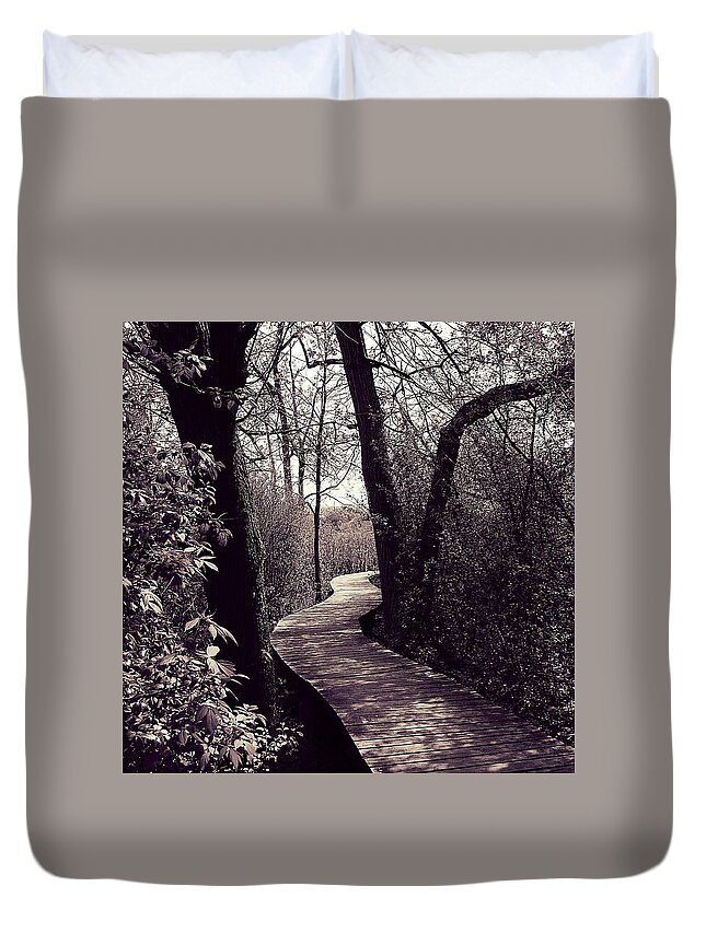 Nature Duvet Cover featuring the photograph Wetlands Trail by Frank J Casella