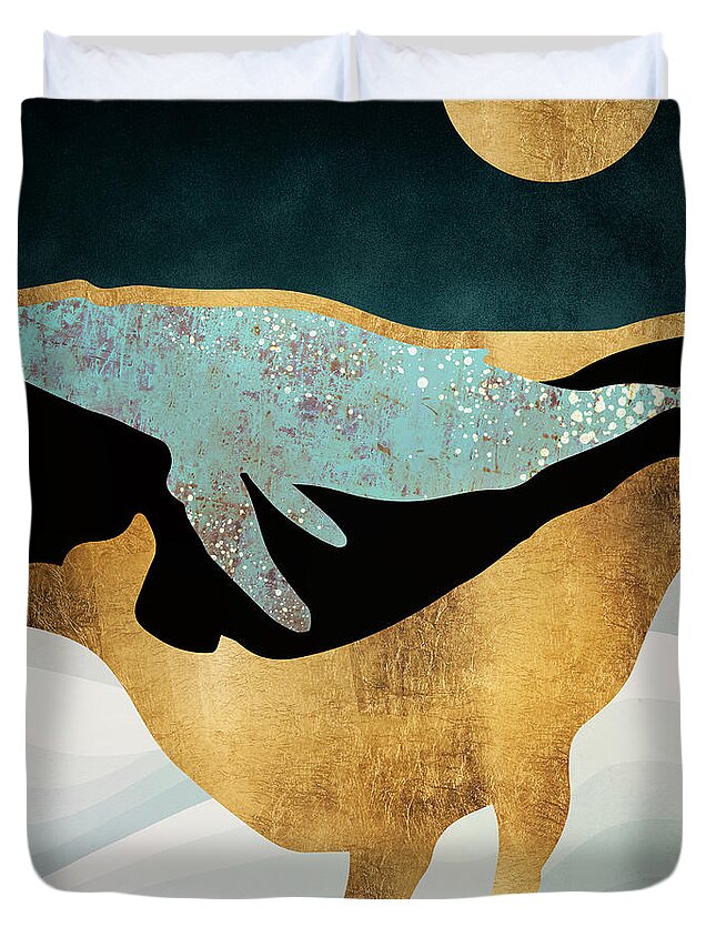  Duvet Cover featuring the digital art Whale Song by Spacefrog Designs
