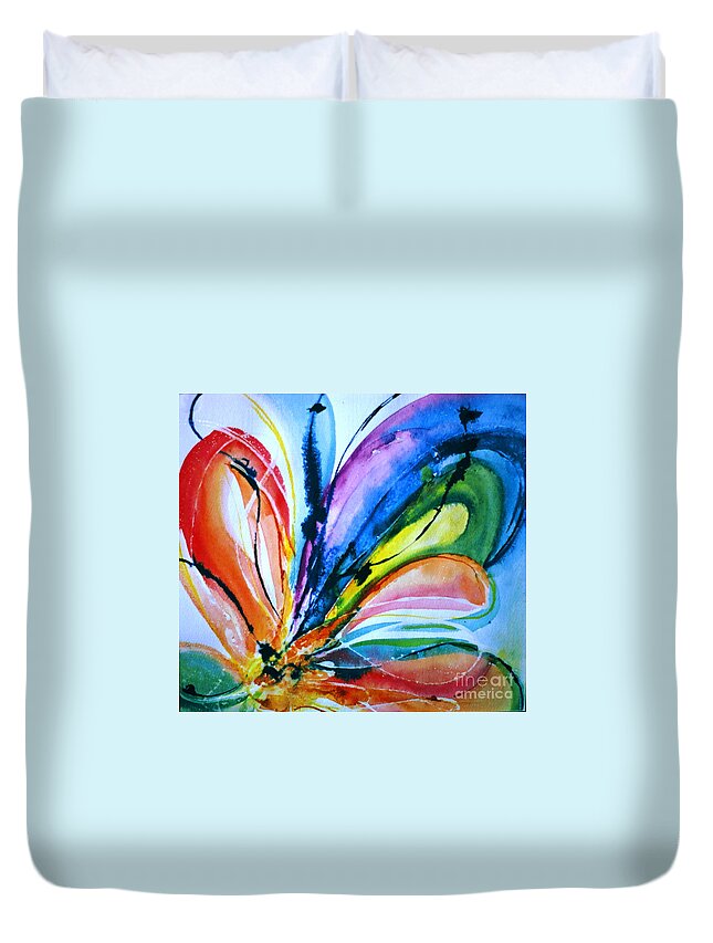 Insects Duvet Cover featuring the painting What A Fly Dreams by Rory Siegel