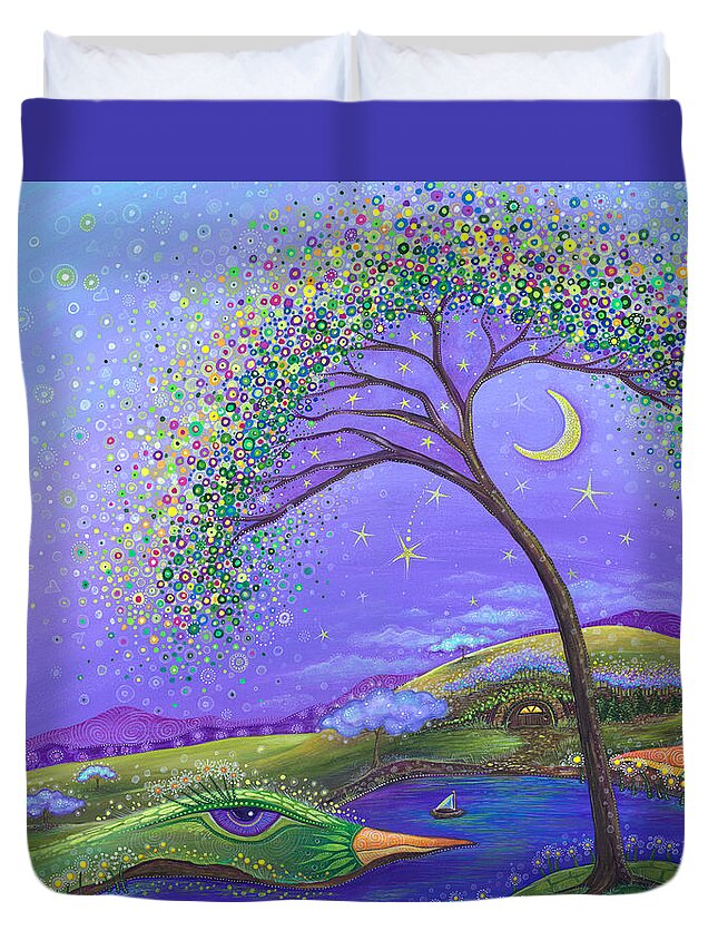 Dreamscape Duvet Cover featuring the painting What a Wonderful World by Tanielle Childers