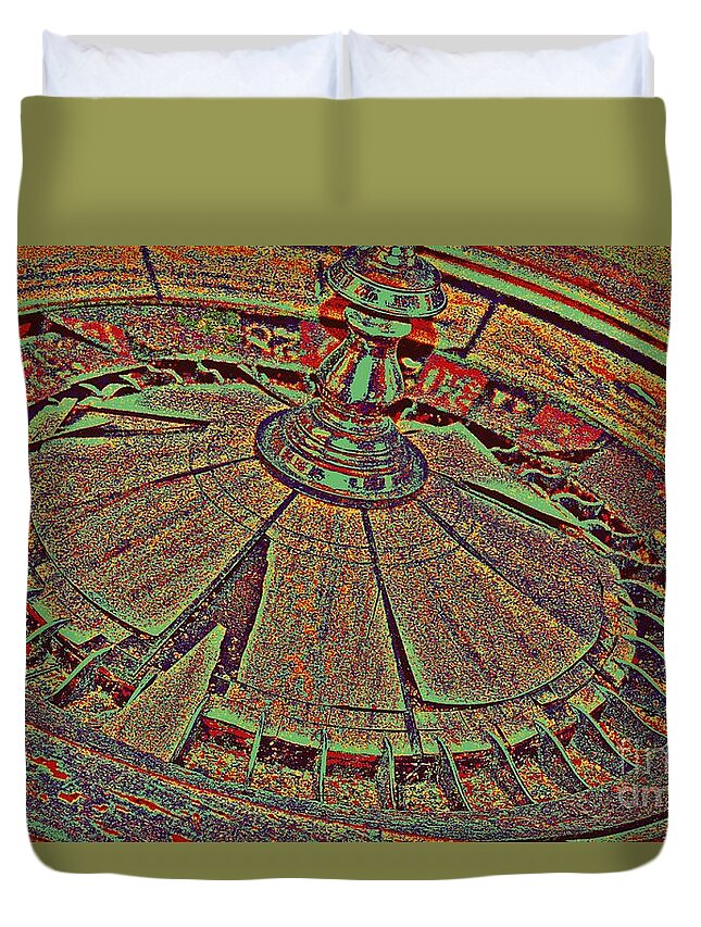 Roulette Wheel Duvet Cover featuring the photograph Wheel of Fortune by Diane montana Jansson