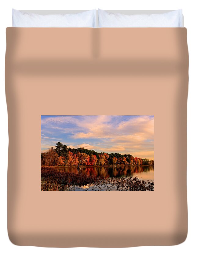 Sunset Duvet Cover featuring the photograph When the Night is coming by Jean-Pierre Ducondi
