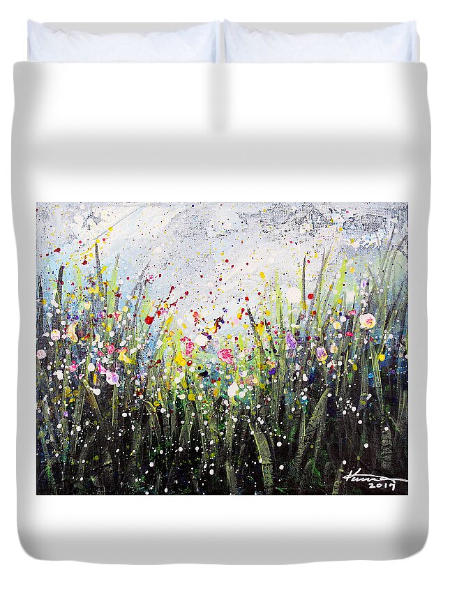 When The Rain Is Gone Duvet Cover featuring the painting When the Rain is Gone #9 by Kume Bryant