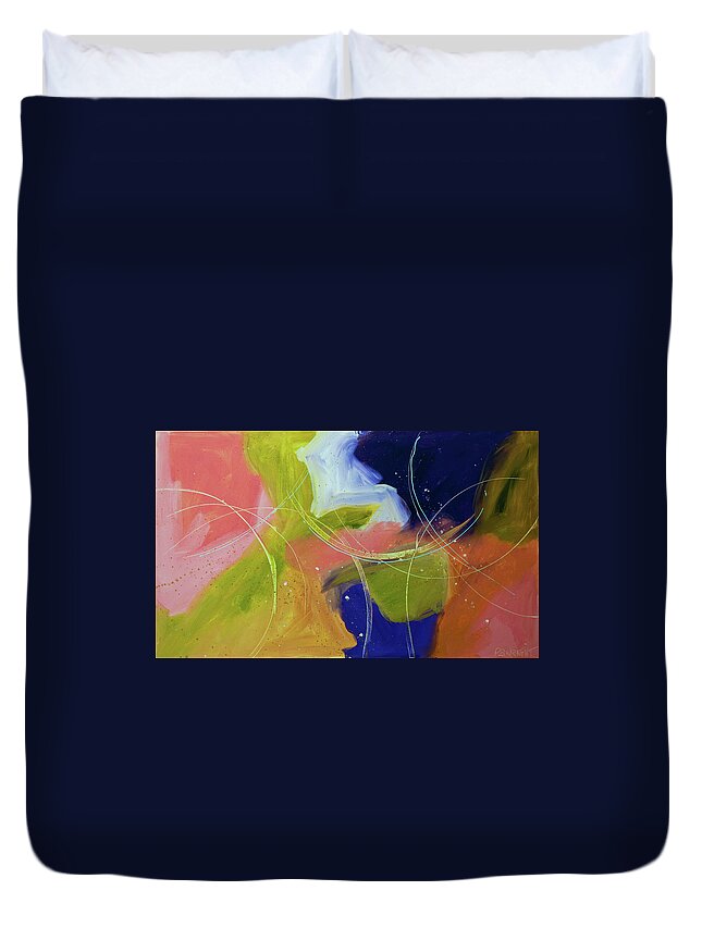 Wright Duvet Cover featuring the painting When The Stars Come Out by Paulette B Wright