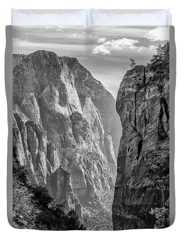 Zion Duvet Cover featuring the photograph Where Angels Land by Jim Cook