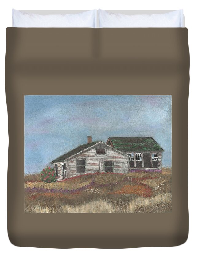House Duvet Cover featuring the painting Where Flowers Grow by Arlene Crafton