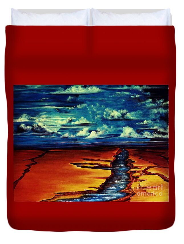 World Duvet Cover featuring the painting Where In The Worlds by Georgia Doyle