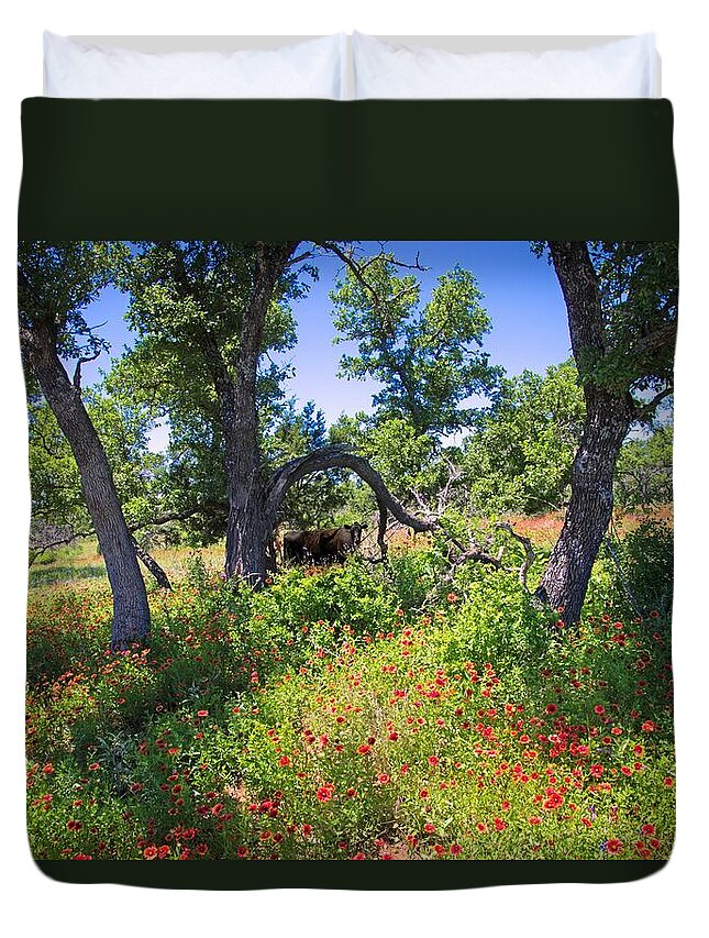 Cattle Duvet Cover featuring the photograph Where the Cattle Roam by Lynn Bauer