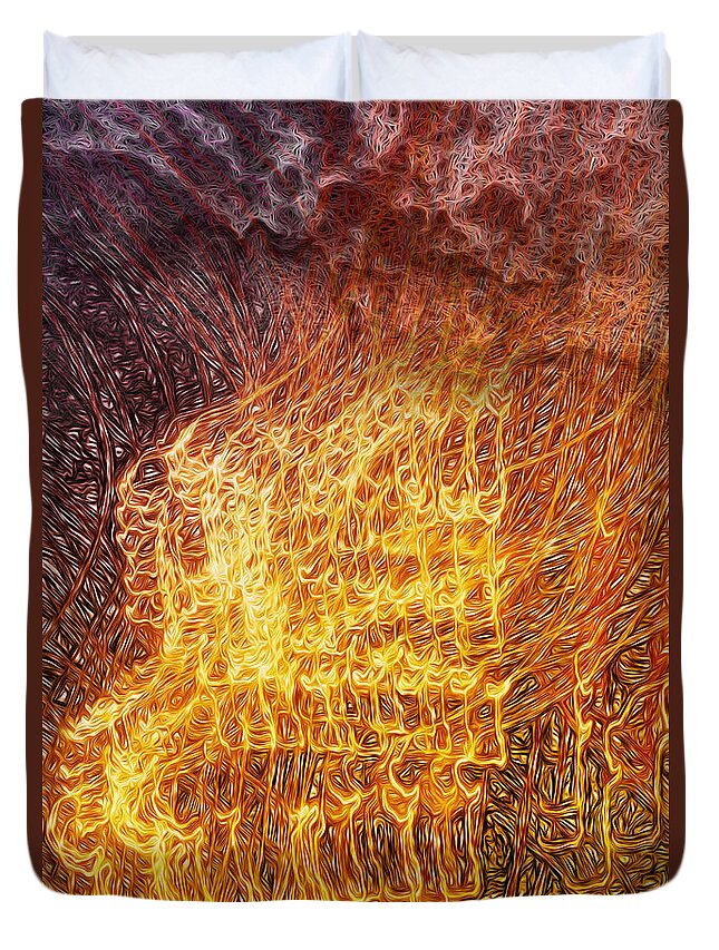 Illuminated Abstracts Duvet Cover featuring the digital art Where Theres Smoke by Becky Titus