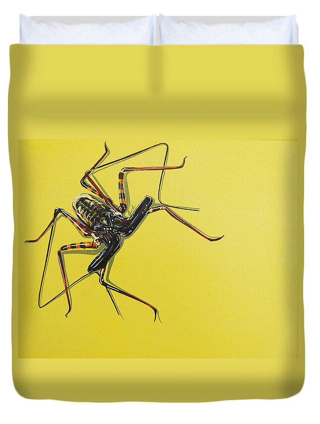 Spider Duvet Cover featuring the painting Whip Scorpion by Jude Labuszewski