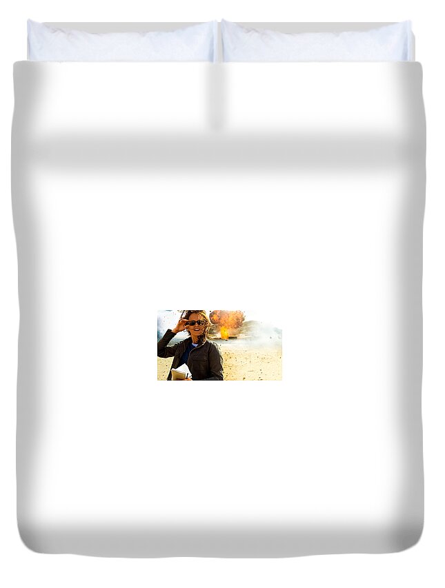 Whiskey Tango Foxtrot Duvet Cover featuring the digital art Whiskey Tango Foxtrot by Maye Loeser