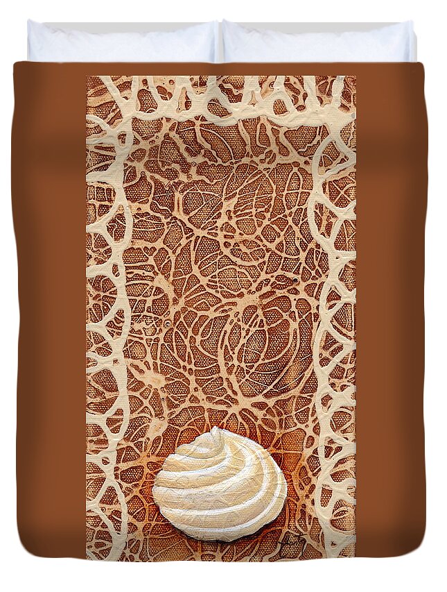 Painting Duvet Cover featuring the painting White Chocolate Swirl by Daniela Easter
