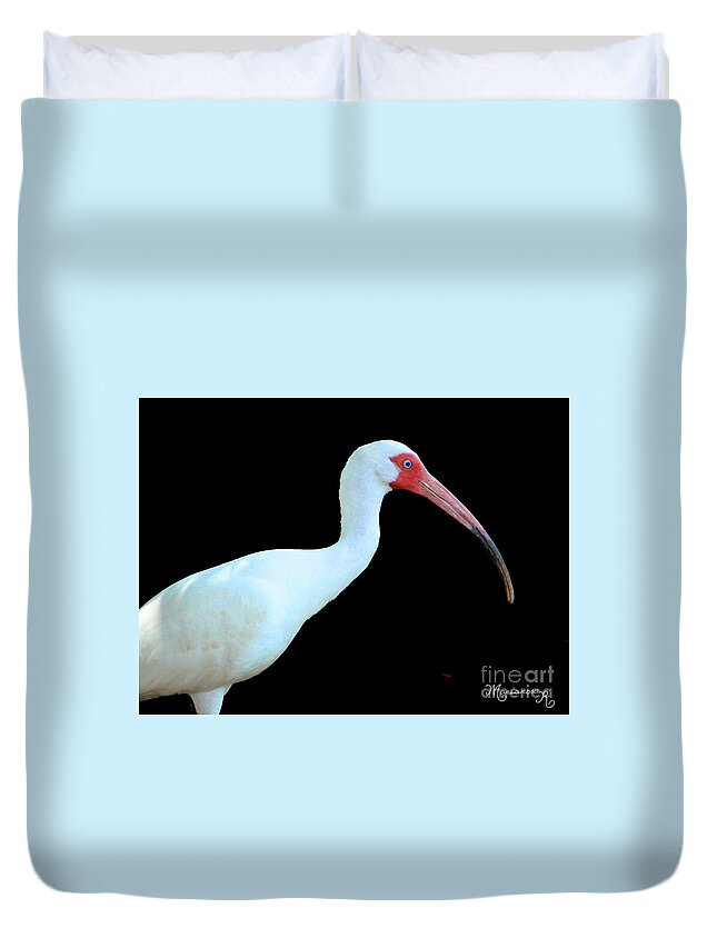 Fauna Duvet Cover featuring the photograph White Ibis by Mariarosa Rockefeller