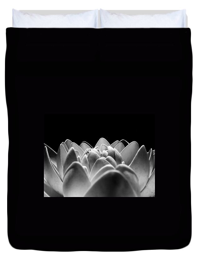 White Lotus Duvet Cover featuring the photograph White lotus in night by Sumit Mehndiratta